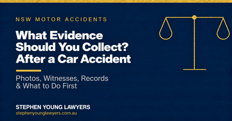 What evidence should i collect after a car accident in NSW