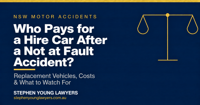 Who pays for hire car in a not at fault accident?